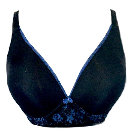 Adore Me Bra Black with Blue Lace Floral Design Women's 34F (34DDD) - Picture 11 of 11